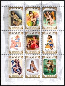 Rwanda 2022 Nudes Erotic Art V Sheet MNH