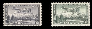 Mexico #C26-27 Cat$86.25, 1929 Aviation Week, set of two, hinged