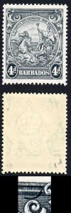 Barbados SG253ab 4d Perf 14 Curled line at top U/M Cat 200 pounds