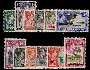 BRITISH SOLOMON ISLANDS GVI SG60-72, 1939-51 PART SET, M MINT. Cat £85.