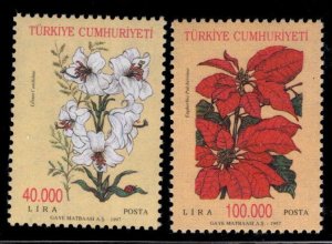 TURKEY Scott 2680-2681 MNH** 1997 Flower stamp set