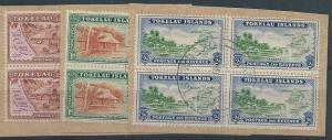 TOKELAU 1948 set fine used blocks of 4 on piece............................46009