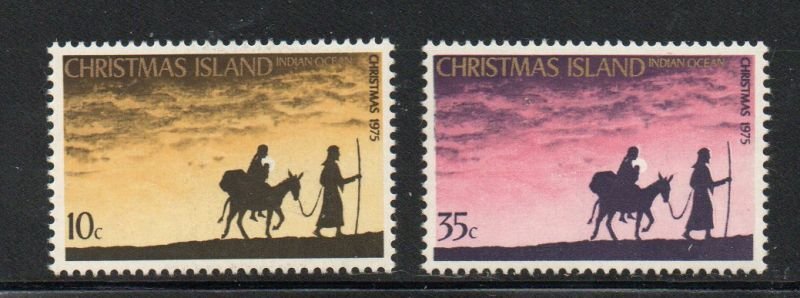 Christmas Island Sc 63-64 1975 Christmas stamp set mint NH