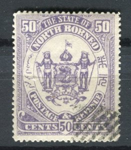 NORTH BORNEO; 1890s early classic Arms issue fine used 50c. value