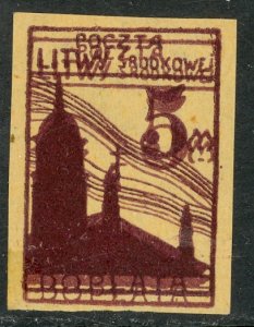 CENTRAL LITHUANIA 1920-21 5m Postage Due DOUBLE IMPRESSION  Sc J5 MNGAP