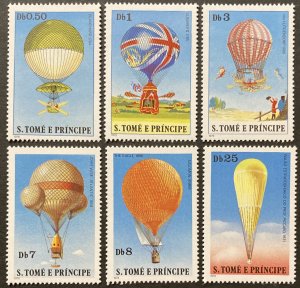 Sao Tome and Principe 1979 #555-60, Balloons, MNH.