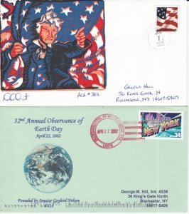 United States 10 ACE Cacheted Colorful Covers