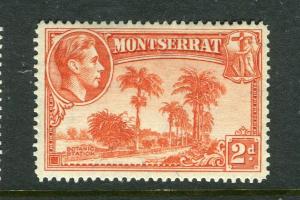 MONTSERRAT; 1938 early GVI issue Mint hinged Shade of 2d. Perf 14 value