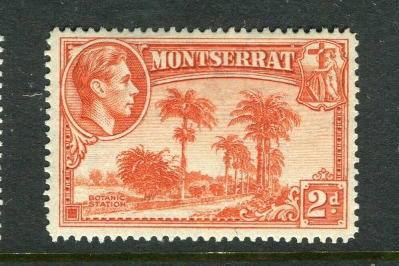 MONTSERRAT; 1938 early GVI issue Mint hinged Shade of 2d. Perf 14 value