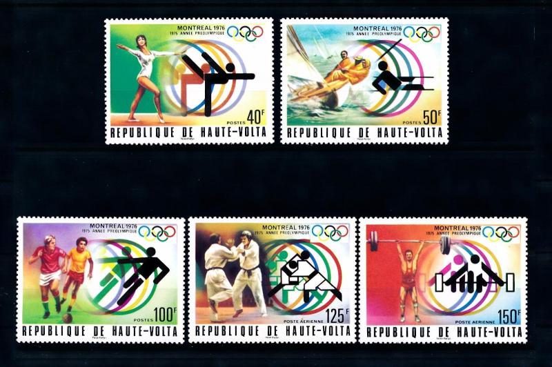 [55708] Burkina Faso 1976 Olympic games Gymnastics Sailing Football Judo MNH