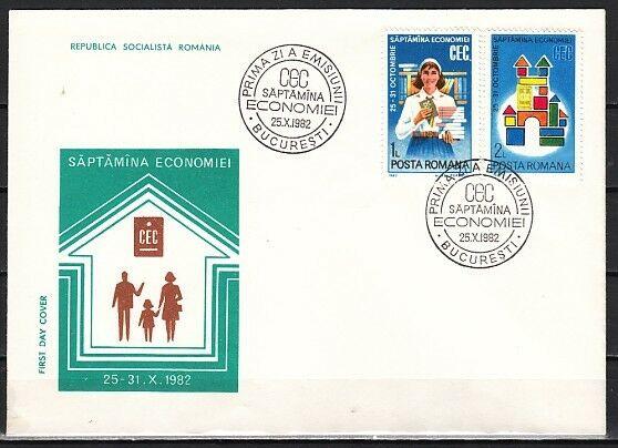 Romania, Scott cat. 3090-3091. Savings Week, Pioneer shown. First day cover. ^