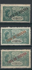 Portuguese Africa War Tax MR1-3 MNH VF 1919 SCV $4.00*