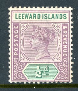 Leeward Islands 1890 British QV ½p Lilac & Green  Scott #1 Mint R884 ⭐⭐⭐⭐⭐