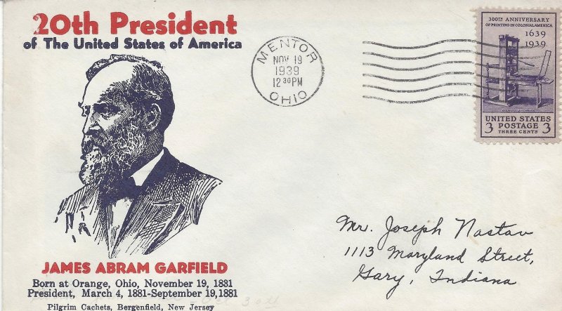 USA 1939 Scott 857 on Cover with Cachet Details Below