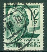 Germany - French Occupation - Wurttemberg - Scott 8N4