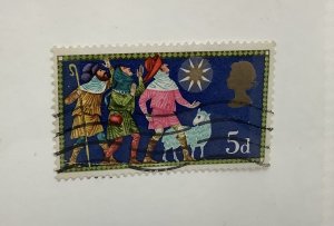 Great Britain 1969 Scott 606 used - 5p,  Christmas, the 3 shepherds