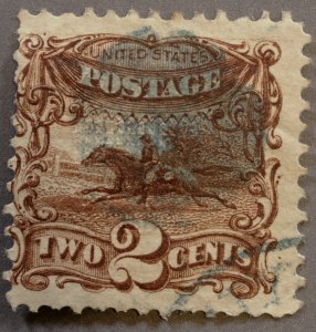 United States #113 Pony Express w/ Blue Cancel Used