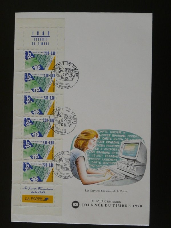 computer post office services FDC booklet stamp day 1990