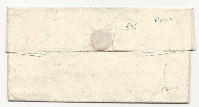 VA Stampless Cover Union Mills DPO 1 January 4, 1848 Amherst Co. 5c Rate