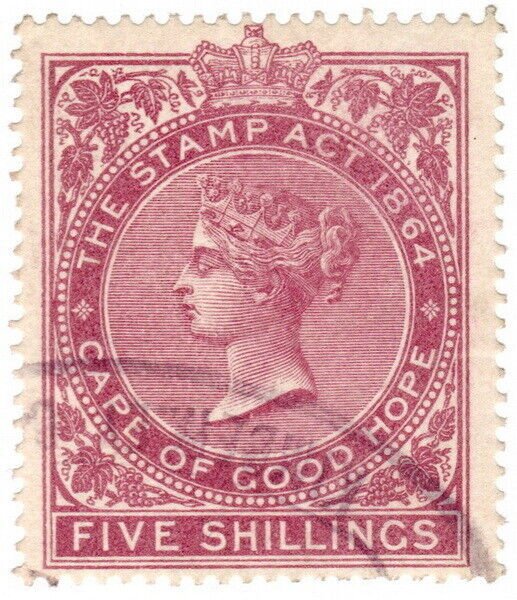 (I.B) Cape of Good Hope Revenue : Stamp Duty 5/- (1878)