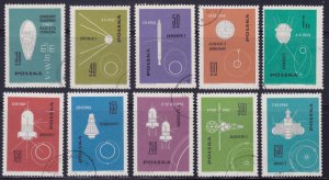 Poland, 1963, Conquest of Space, Satellites, Mi#1437-46, used,++