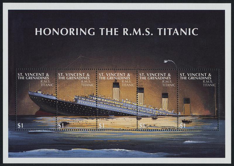 St Vincent 2500 MNH Sinking of RMS Titanic