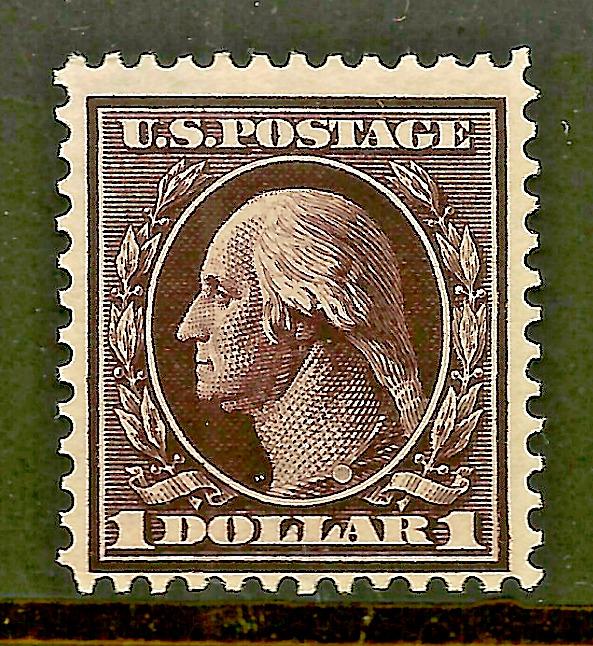 Scarce & Sound US #342 ~ Mint VLH 1909 D/L Wmk $1  Perf 12...Free Shipping!