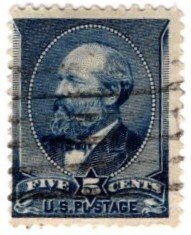 US Scott #- 216 1888 5 Cent James A. Garfield Used