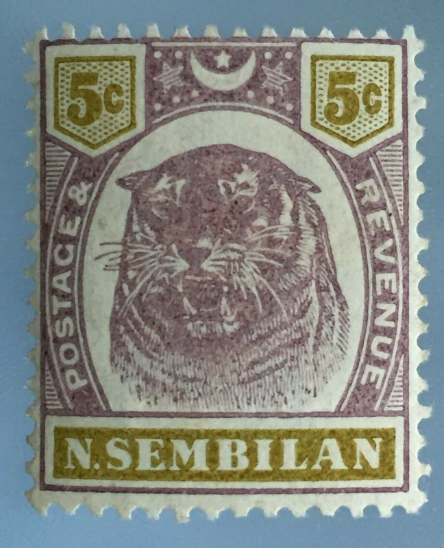 MALAYA 1897 N SEMBILAN Tiger 5c MLH SG#8 M3410 