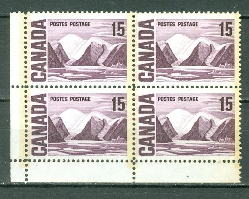 CANADA 1967 MOUNTAINS  #463pi..LL CORNER...GT2 PVA GUM  MNH...$6.00