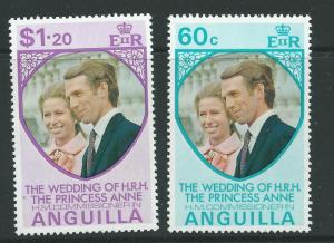 ANGUILLA SG165/6 1973 ROYAL WEDDING MNH