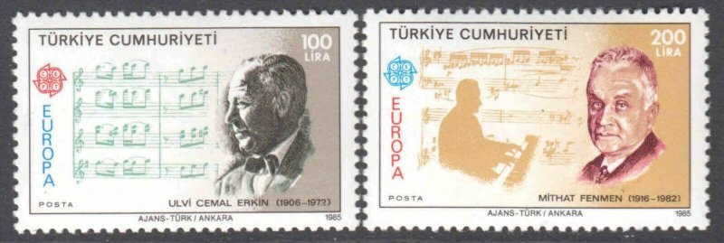 TURKEY 1985 EUROPA 2313-2314 OG NH U/M XF $60 SCV PRISTINE GUM 