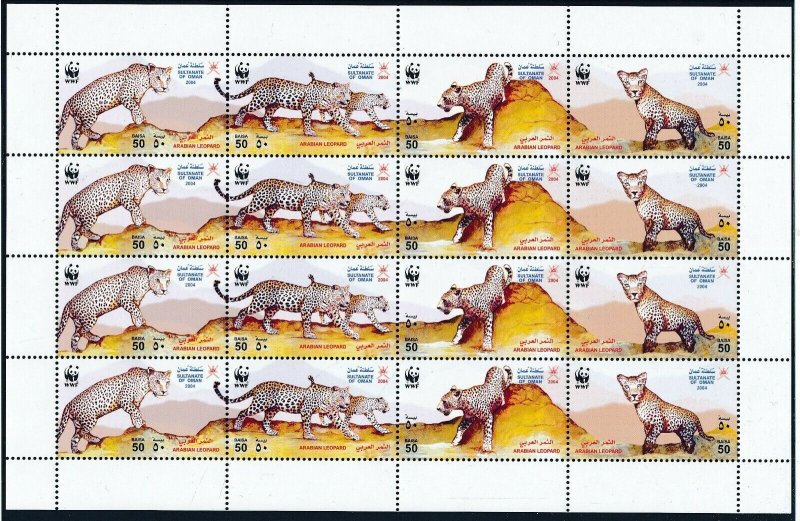 [1101] Oman 2004 Wild animals WWF good Sheet very fine MNH 