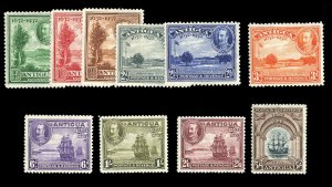 Antigua #67-76 Cat$262, 1932 Tercentenary, complete set, lightly hinged