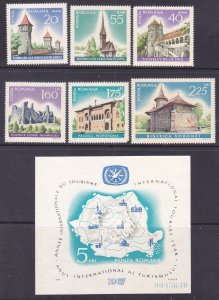 Romania 1931-37 MNH 1967 International Tourism Day Full Set w/Souvenir Sheet