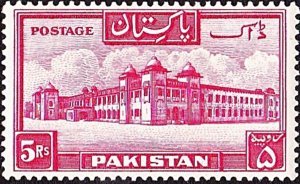 PAKISTAN 1953 KGVI 5R Carmine SG40a MH