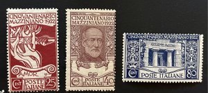Italy Sc. #140-142, mint hinged