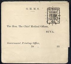 Fiji 1880c OHMS wrapper bearing Government Frank imprint,...