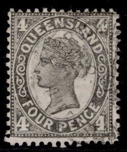 AUSTRALIA - Queensland EDVII SG294, 4d grey-black, FINE USED.