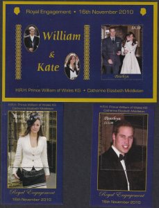 Sc# 480 / 482 Penrhyn Prince William & Kate Middleton S/S MNH set CV $46.50