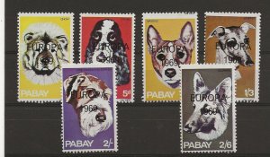 GB Local Pabay 1969 Dogs set of 6 overprinted Europa 1969  MNH 