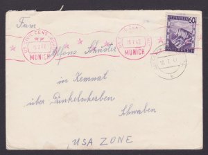 AUSTRIA 1947, Censored cover from Gmünd to Germany