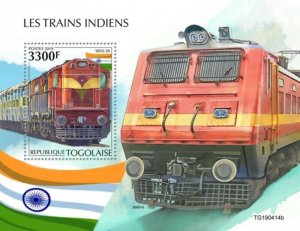 Togo - 2019 Indian Trains - Stamp Souvenir Sheet - TG190414b