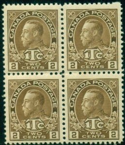 CANADA #MR4 2¢ + 1¢ War Tax Stamp, Block of 4, og, NH,