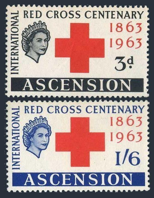 Ascension 90-91,MNH.Michel 90-91. Red Cross Centenary,1963.