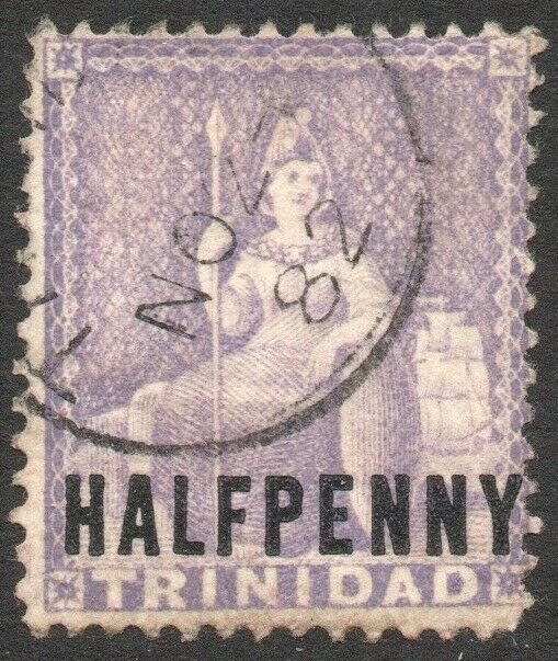 TRINIDAD-1879 ½d Mauve Sg 99 GOOD USED V46197