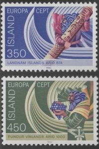 Iceland - Scott # 554-55 VF MNH - Europa