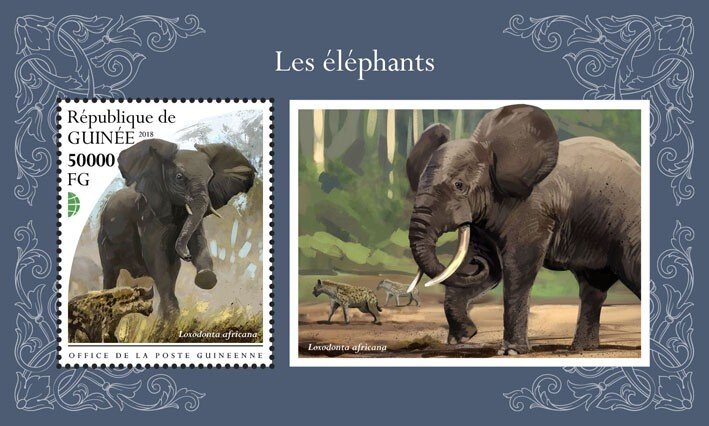 GUINEA - 2018 - Elephants  - Perf Souv Sheet - Mint Never Hinged
