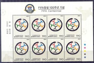 Korea 2004 Football Soccer FIFA Centenial Mi. 2404 Half of Sheet MNH