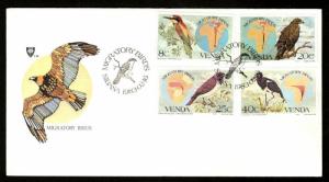 Venda 1983 Migratory Birds Maps Eagle Strok Fauna Wildlife Sc 100-3 FDC # 16480